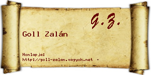 Goll Zalán névjegykártya